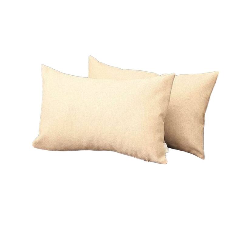 HomeRoots Set Of Two 20" X 12" Ivory Polyester Zippered Pillow