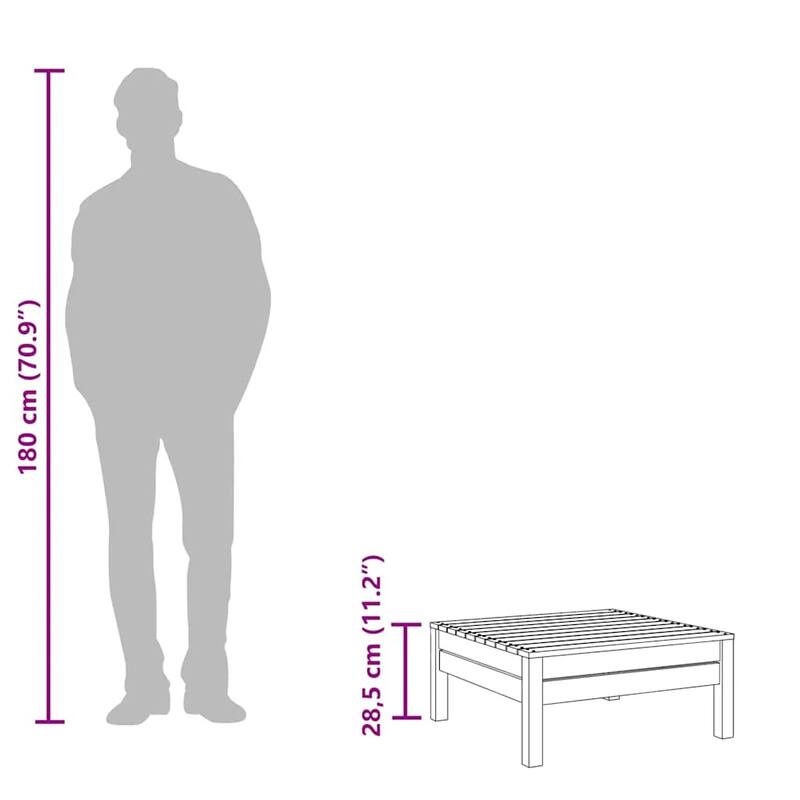 vidaXL Garden Footstool Brown Solid Douglas Fir Wood Medium Modular - 25.0 x 25.0 x 11.0 in