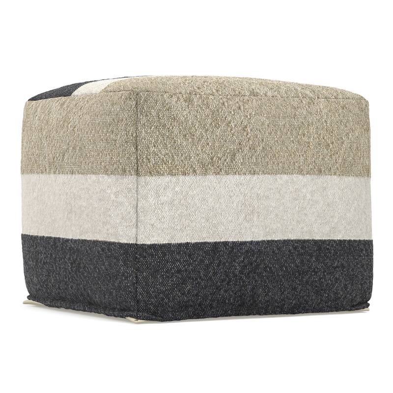 WYNDENHALL Alice 18 inch Wide Boho Pouf in Multicolor Acrylic Fabric & Assembled