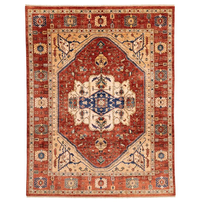 ECARPETGALLERY Hand-knotted Aryana Dark Copper Wool Rug - 7'10 x 9'10
