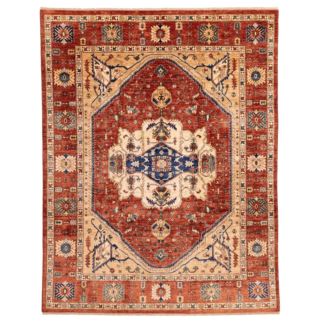 ECARPETGALLERY Hand-knotted Aryana Dark Copper Wool Rug - 7'10 x 9'10