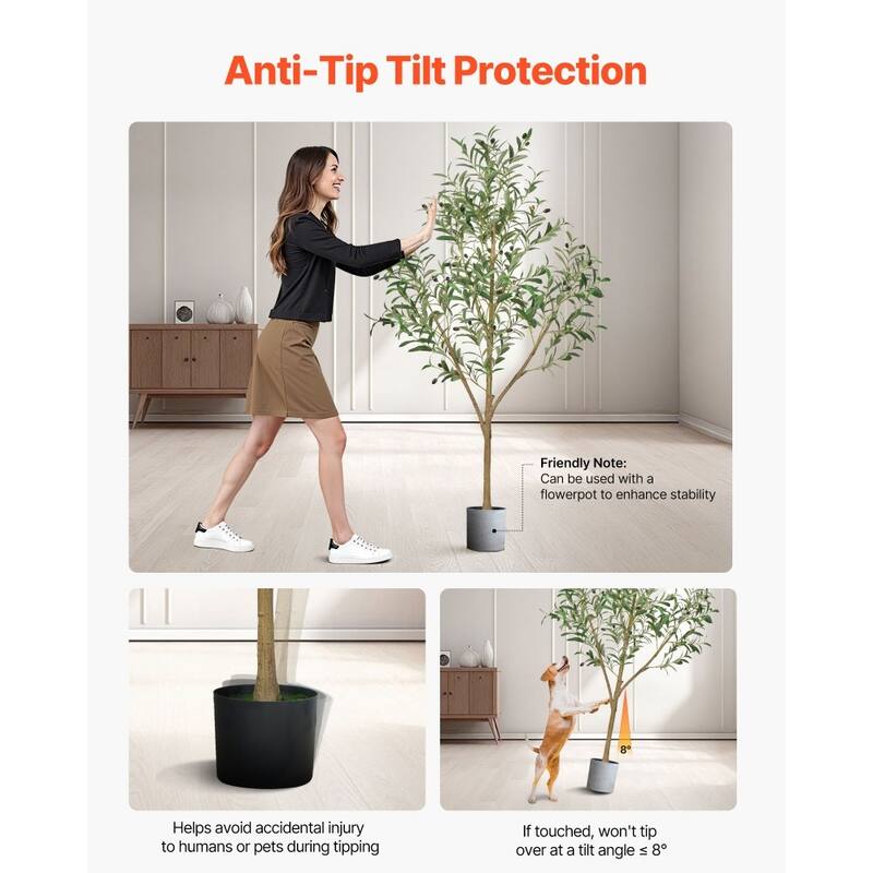 5 ft Artificial Olive Tree with 42 Fruits and 720 Lifelike Leaves Flexible Branches for Home - 28.74 x 28.74 x 60.63 in