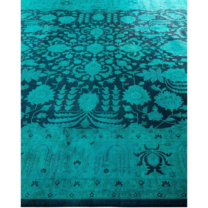 Contemporary Overdyed Wool Hand Knotted Area Rug - 9' 2" x 12' 5"