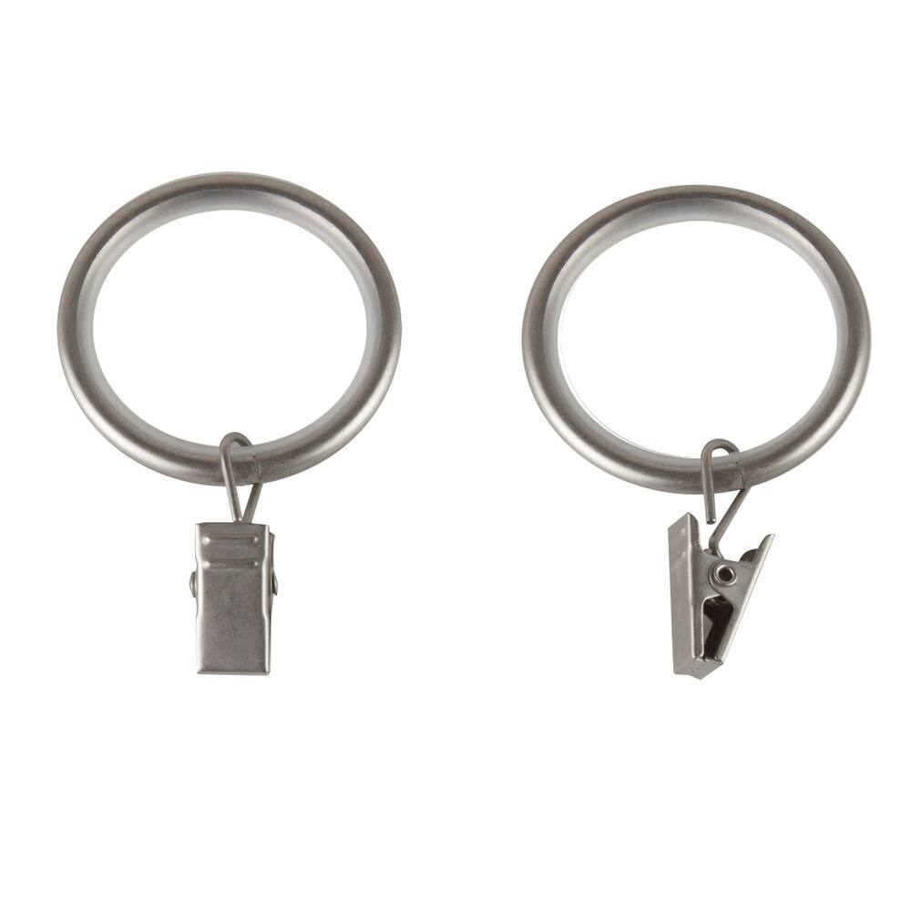 InStyleDesign 1-1/4 inch Noise-Canceling Curtain Rings w/Clip (Set of 10)