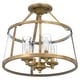 preview thumbnail 4 of 7, Quoizel Barlow Weathered Brass 4-light Semi-Flush Mount