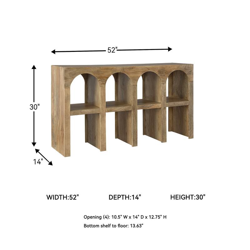 Signature Design by Ashley Luzmanacy Natural Brown Console Sofa Table - 52" W x 14" D x 30" H
