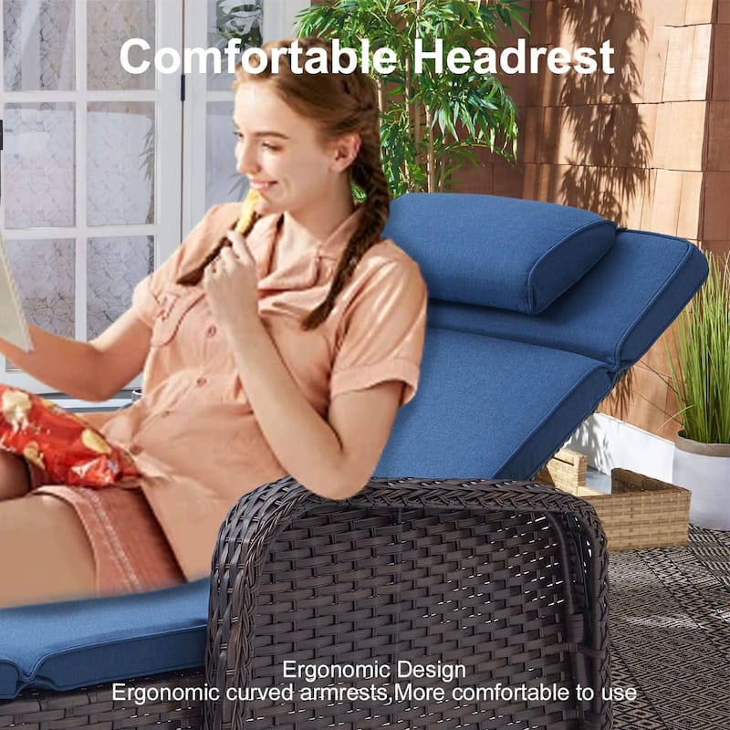 Outdoor Chaise Lounge Chair Adjustable 5-Position - 1-Piece
