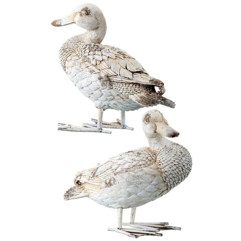 Resin & Metal Weathered Ducks 8.5" Set of 2