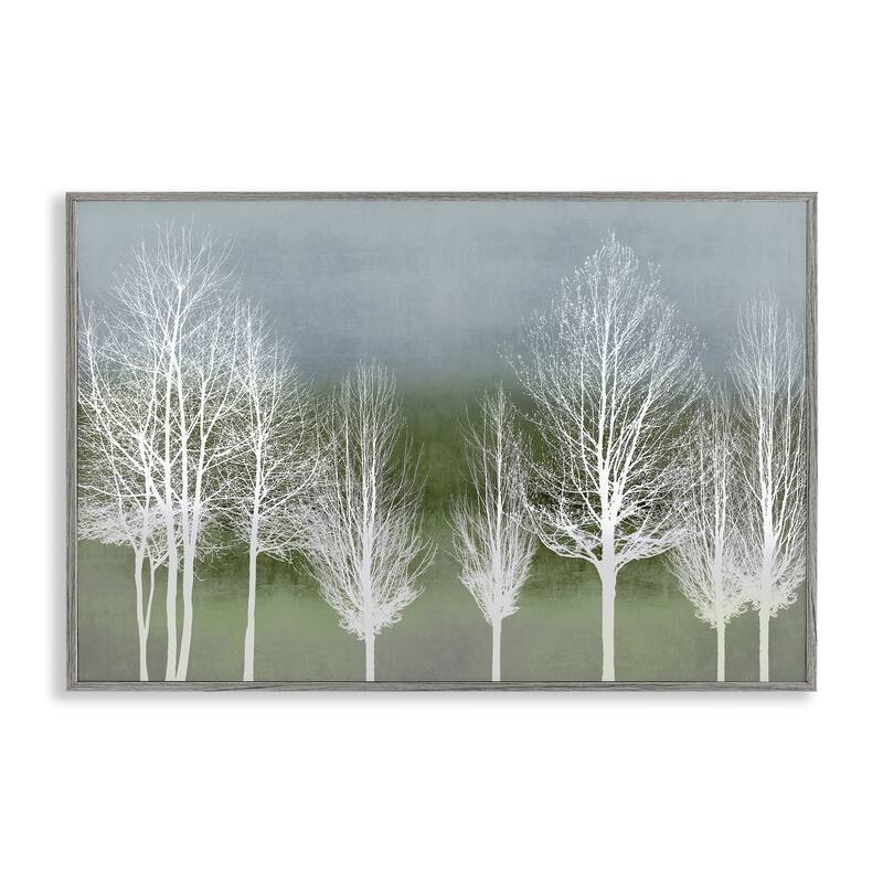Stupell White Tree Impressions Framed Giclee Art Design By Kate Bennett - 18 x 12 - Grey