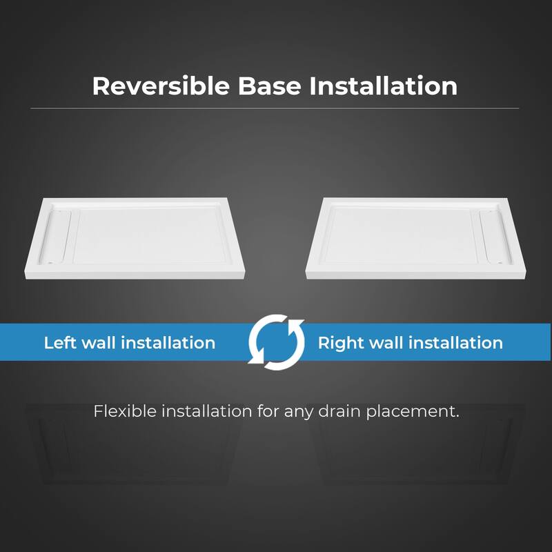 Adena White Shower Base 60x36 in white