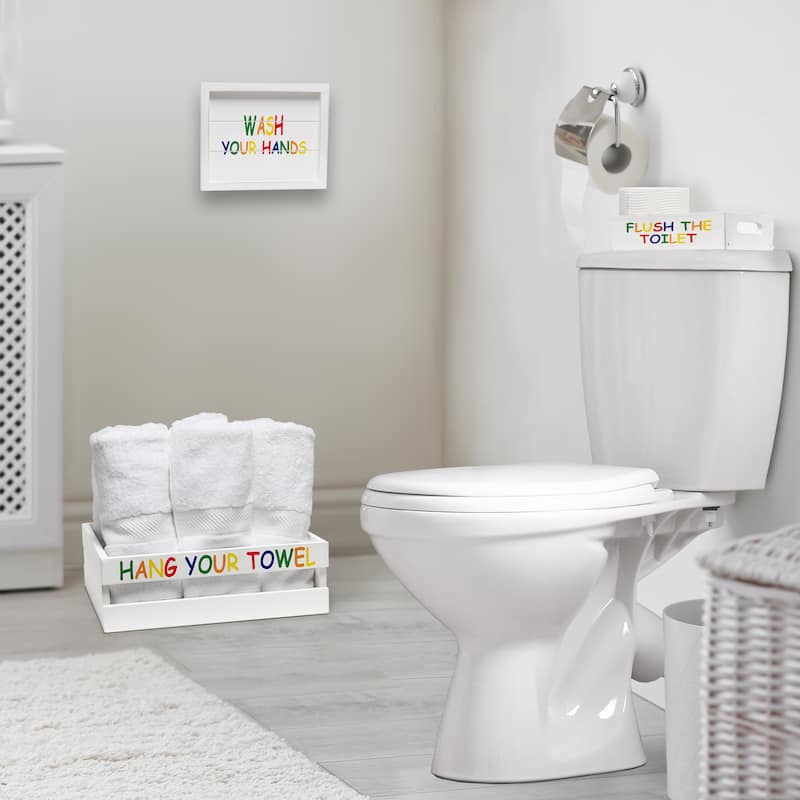 Elegant Designs Three Piece Decorative Wood Bathroom Set