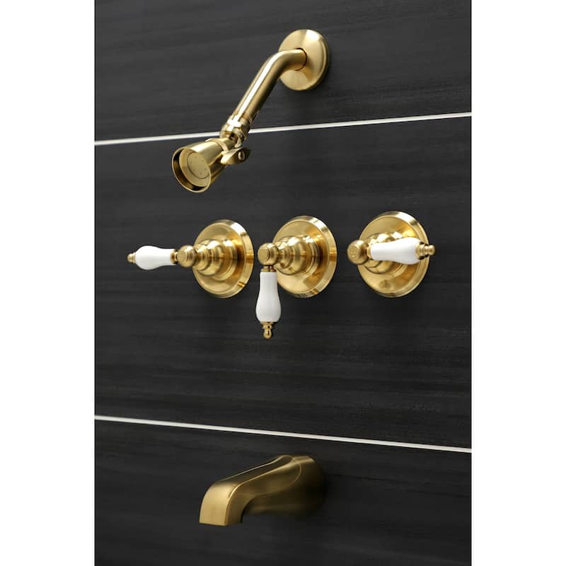 Victorian Three-Handle Tub and Shower Faucet