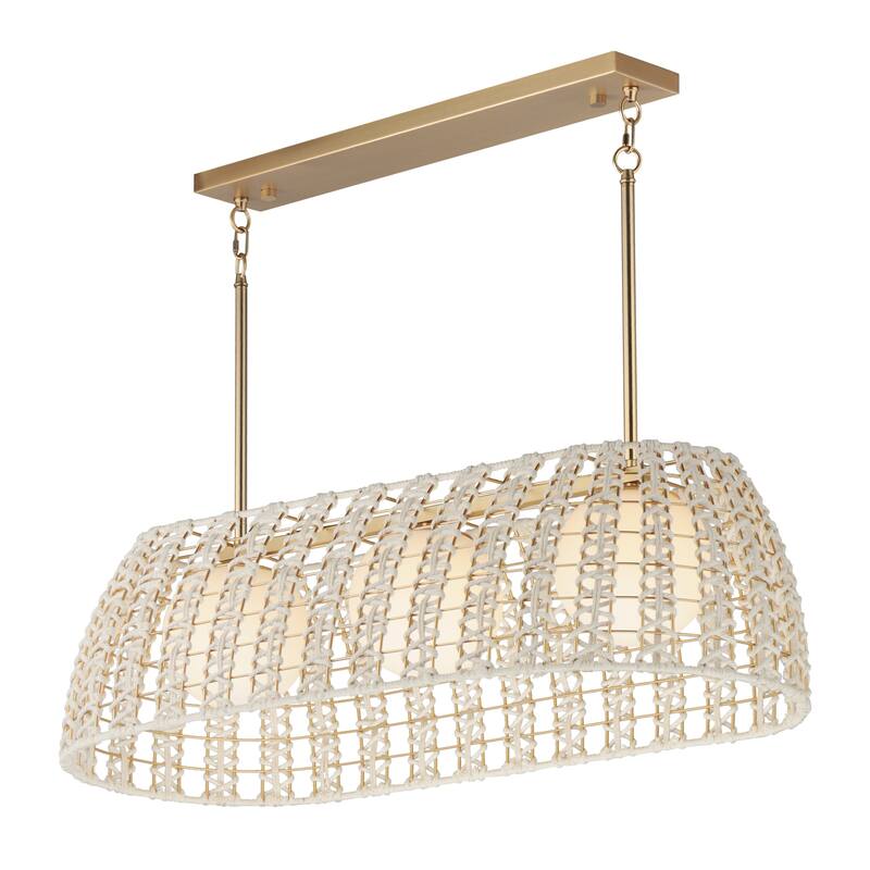 Maxim 22483 Macrame 3 Light 44" Wide Linear Pendant - Gold