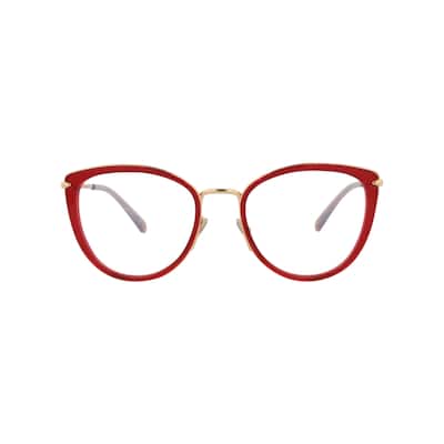 Pomellato Cat Eye-Frame Acetate Optical Frames, Transparent Lens, Shiny Transparent Bordeaux Frame