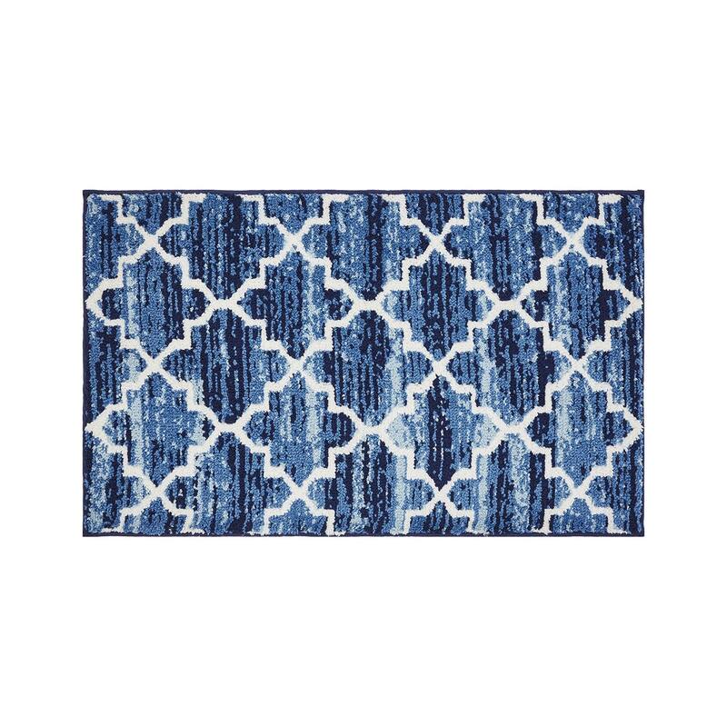 Better Trends Savio Collection Marrakesh Bathroom Rug - 100% Micro Polyester with Gel Foam Backing, Machine Washable Bath Mat