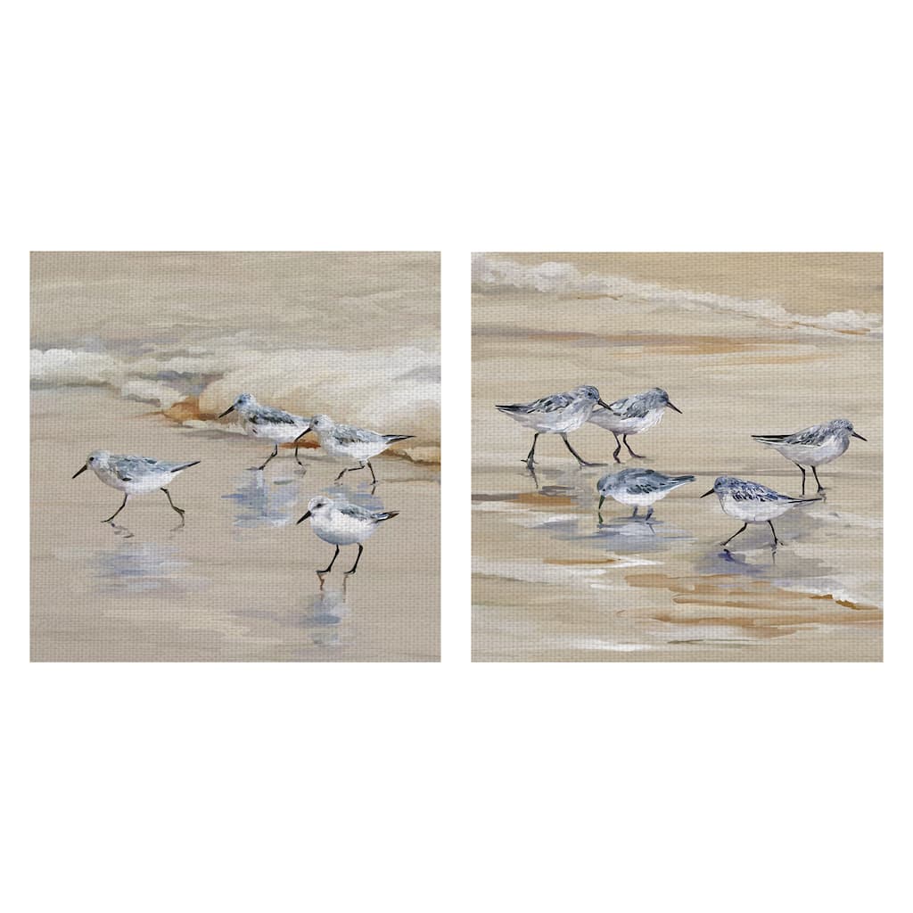 Sandpiper Beach I Amber, II by Studio Arts Canvas Art Prints