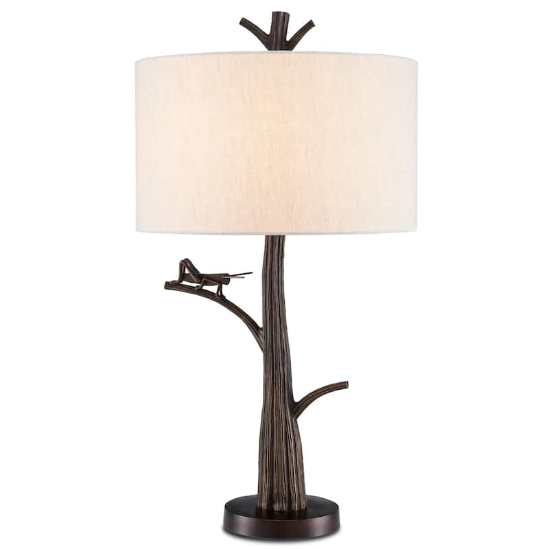 Currey & Company Grasshopper Bronze Table Lamp - 31"h x 17"dia - 31"h x 17"dia - Bronze