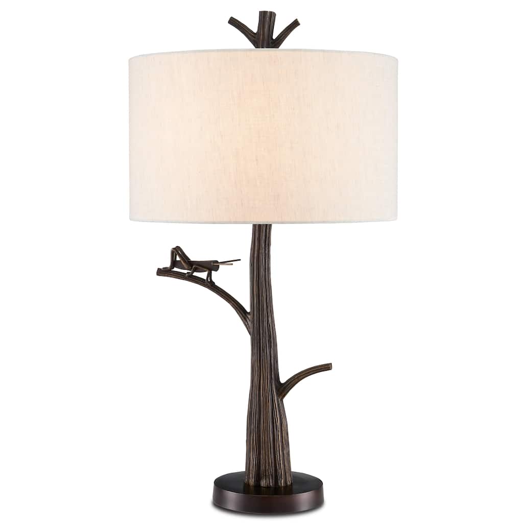 Currey & Company Grasshopper Bronze Table Lamp - 31"h x 17"dia