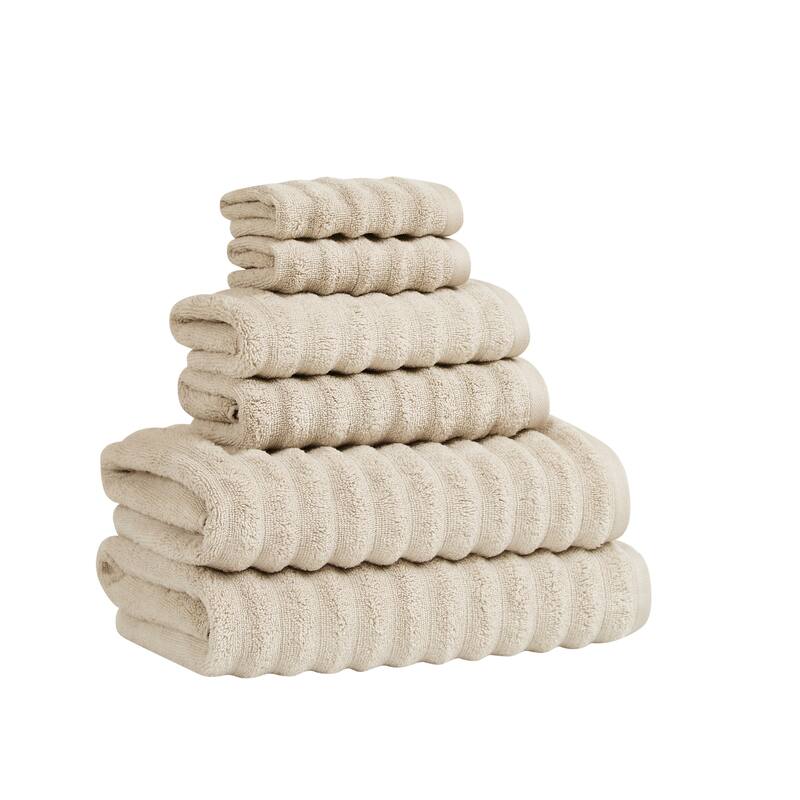 Borghese Roma Ribbed Zero Twist 6 Piece Towel Set