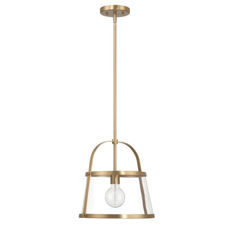 Fallon Metal and Clear Glass Ceiling Light - 13.1"L x 13.1"W x 13.3"H