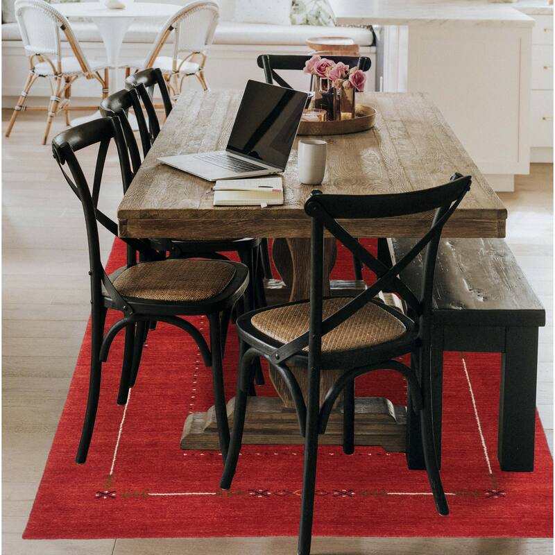 ECARPETGALLERY Hand Loomed Kashkuli Gabbeh Dark Copper Wool Rug - 4'11 x 7'10