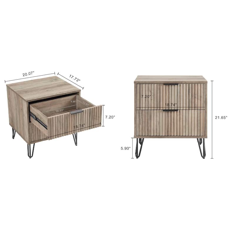 Manhattan Comfort 3-Piece Dumbo Modern Multi Dresser Nighstand Set