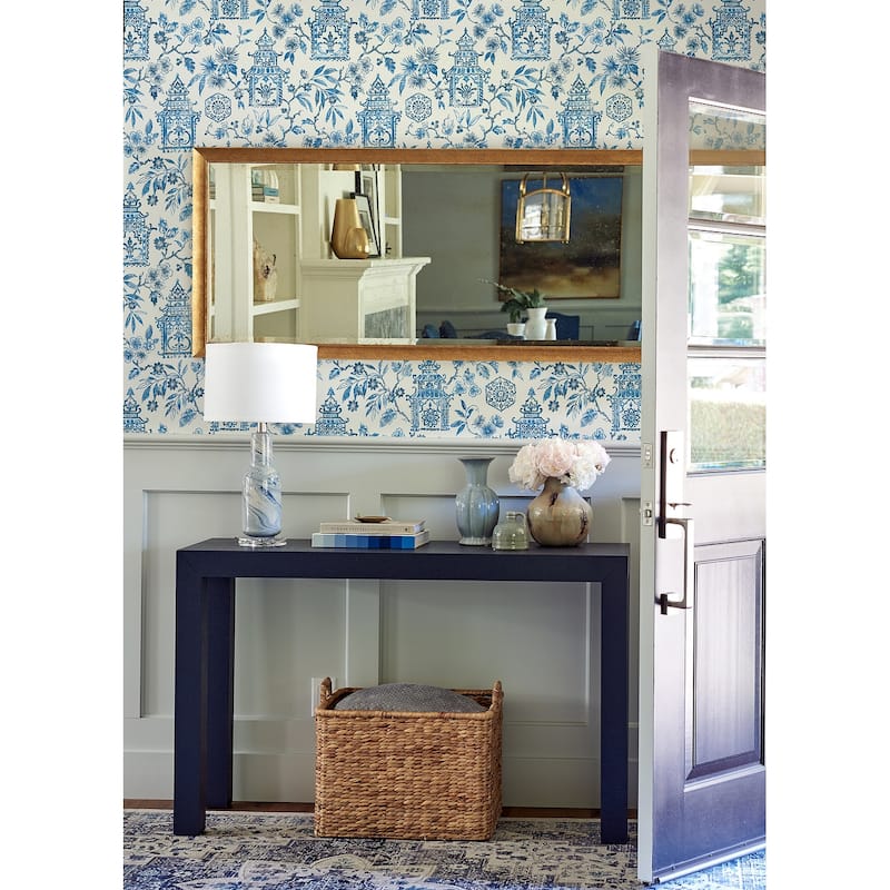 A-Street Prints Helaine Blue Pagoda Wallpaper