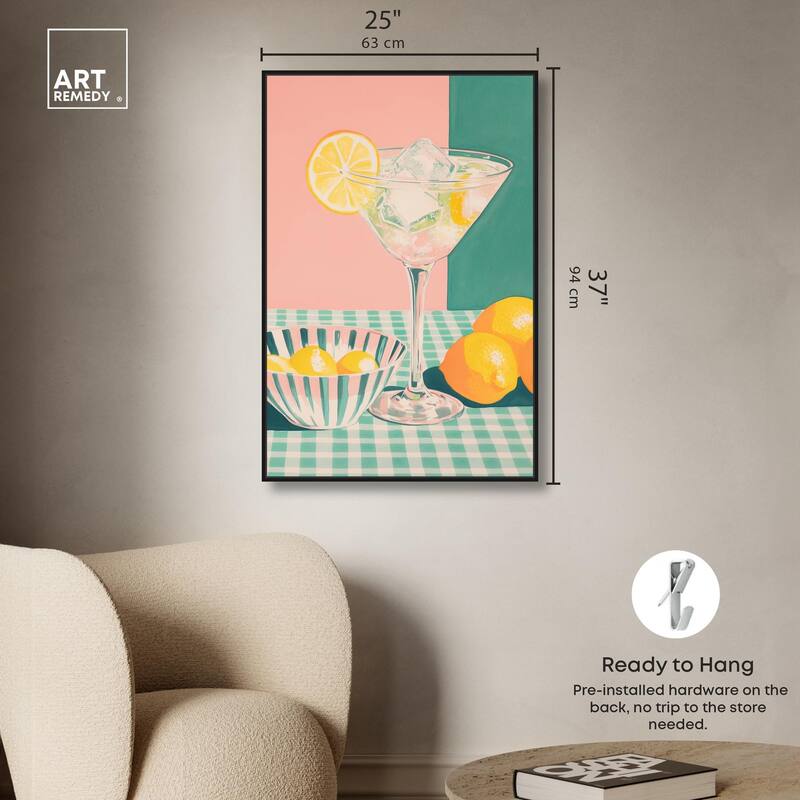 Lemon Slice Drink Canvas by Art Remedy