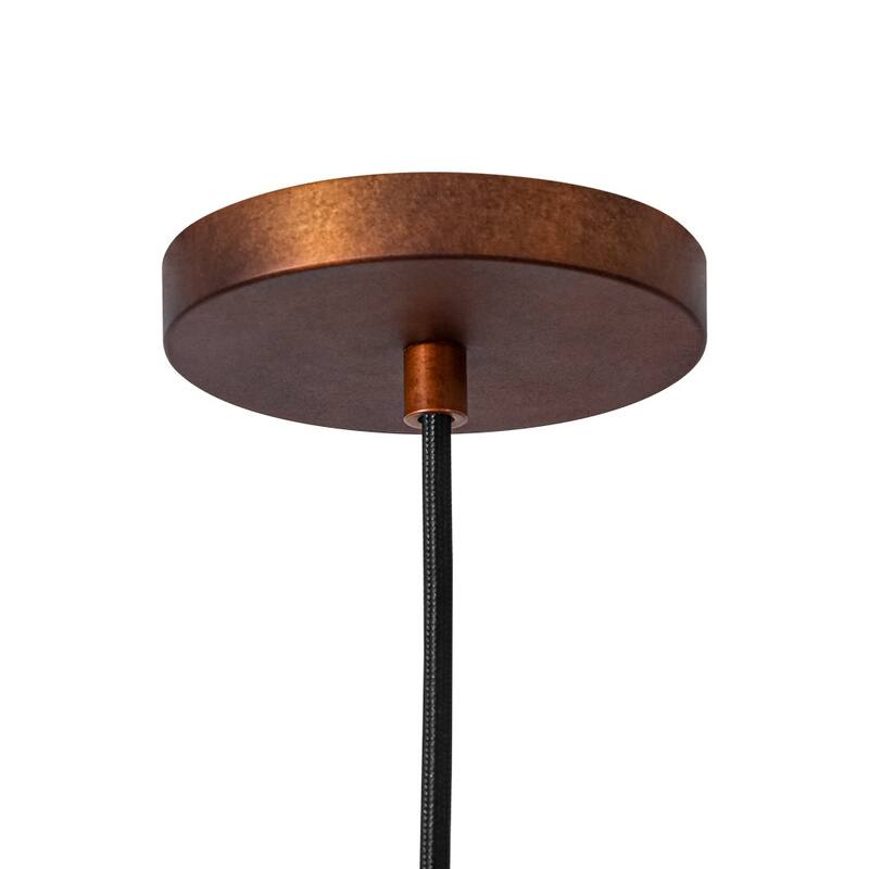 Oversized Aged Copper Barn Style Large Iron Dome Pendant Light - 23 Inches