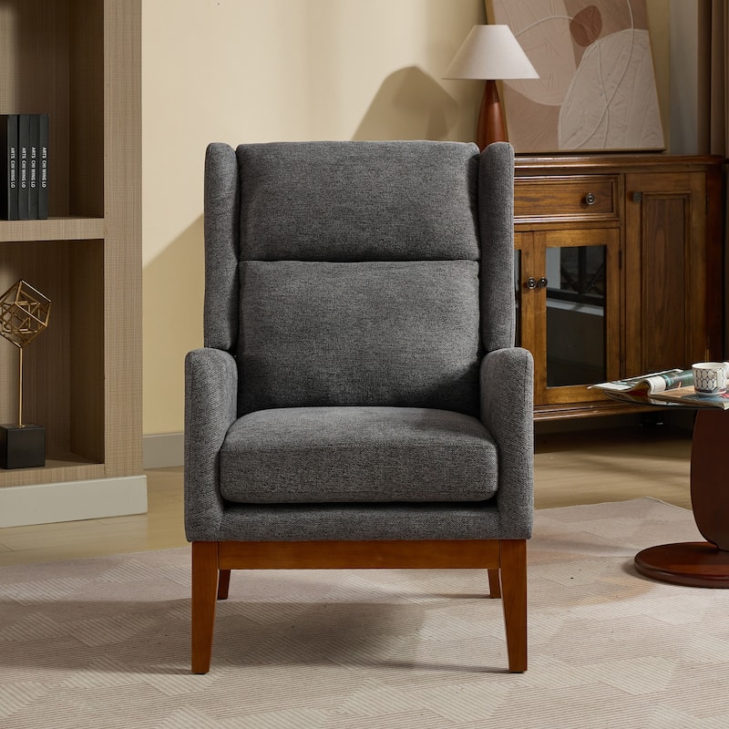 Modern Accent Chair,Polyester Blend Single Lounge Sofa Chair - Charcoal