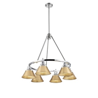 Orwell 6-Light Chandelier in Chrome with Brushed Champagne Bronze - Silver