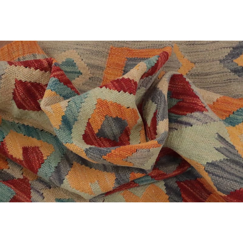 Hand Woven Oriental 100% Wool Carpet Southwestern Tribal Multi-Colored Kilim Area Rug - 6' 0'' X 4' 0''