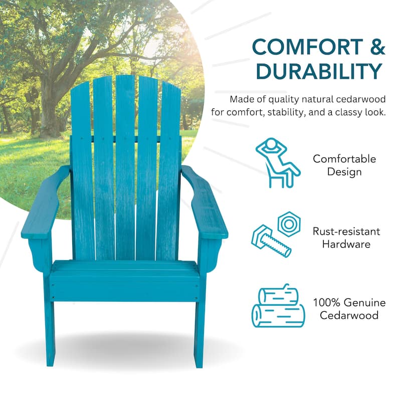 Laguna Outdoor Weather Resistant Wood Patio Adirondack Wood Chair