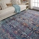 preview thumbnail 5 of 49, Nourison Vintage Kashan Distressed Medallion Area Rug 7' 10" x 9' 10" - Blue/Multi - Runner/Rectangle