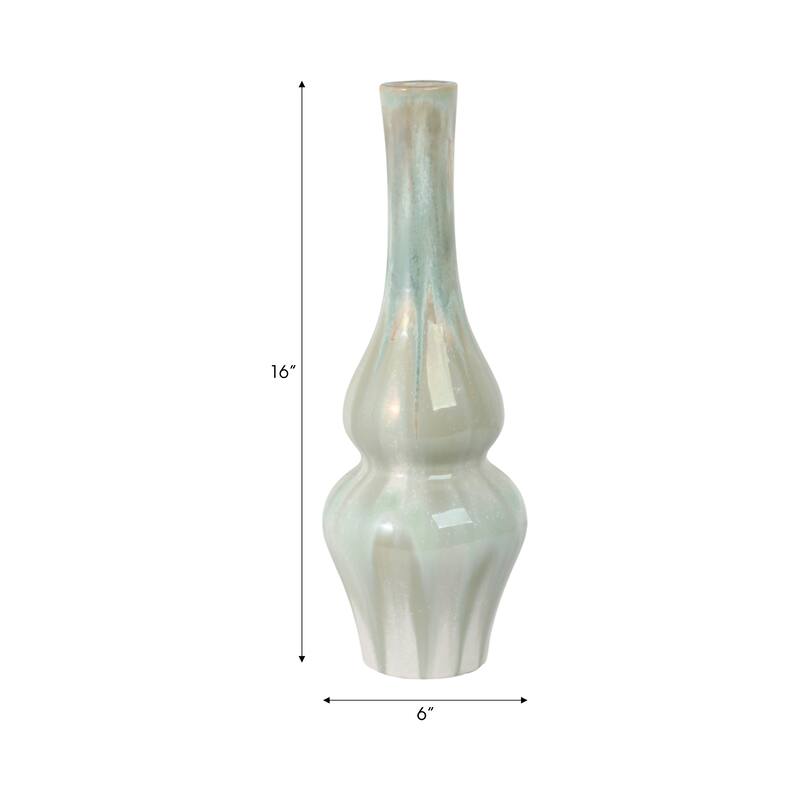 Stoneware Ceramic Vase Tall Sculptural Silhouette Glazed Finish Modern