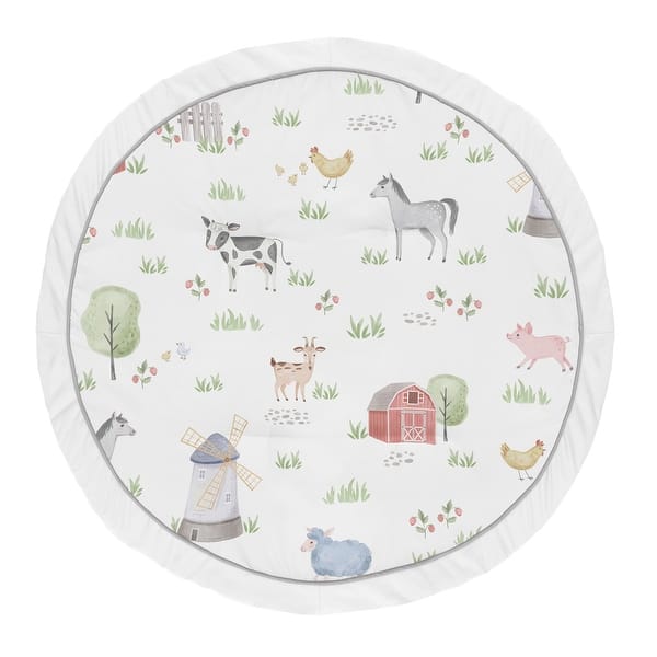 slide 2 of 2, Farm Animals Collection Boy Girl Baby Tummy Time Playmat - Watercolor Farmhouse Horse Cow Sheep Pig