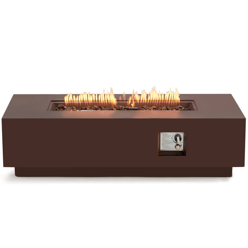 50,000 BTU 30" Outdoor White Round Propane Fire Pit Table and Set