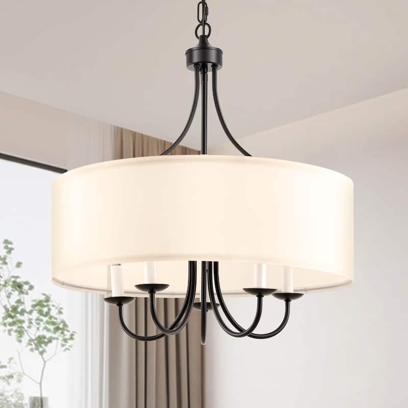 Modern Drum Light Chandelier Industrial Dining Room Light Fixtures