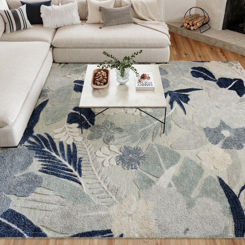 Nourison Suncoast Indoor/Outdoor Floral Area Rug.