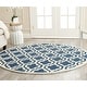 preview thumbnail 19 of 187, SAFAVIEH Handmade Cambridge Loretto Modern Moroccan Wool Rug 4' x 4' Round - Navy/Ivory