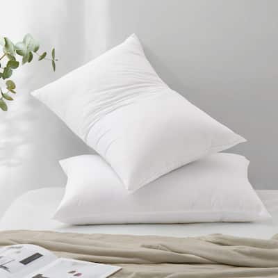 2 Pack Fluffy Down Alternative Bed Pillows for Back,Stomach, Side Sleeper - White