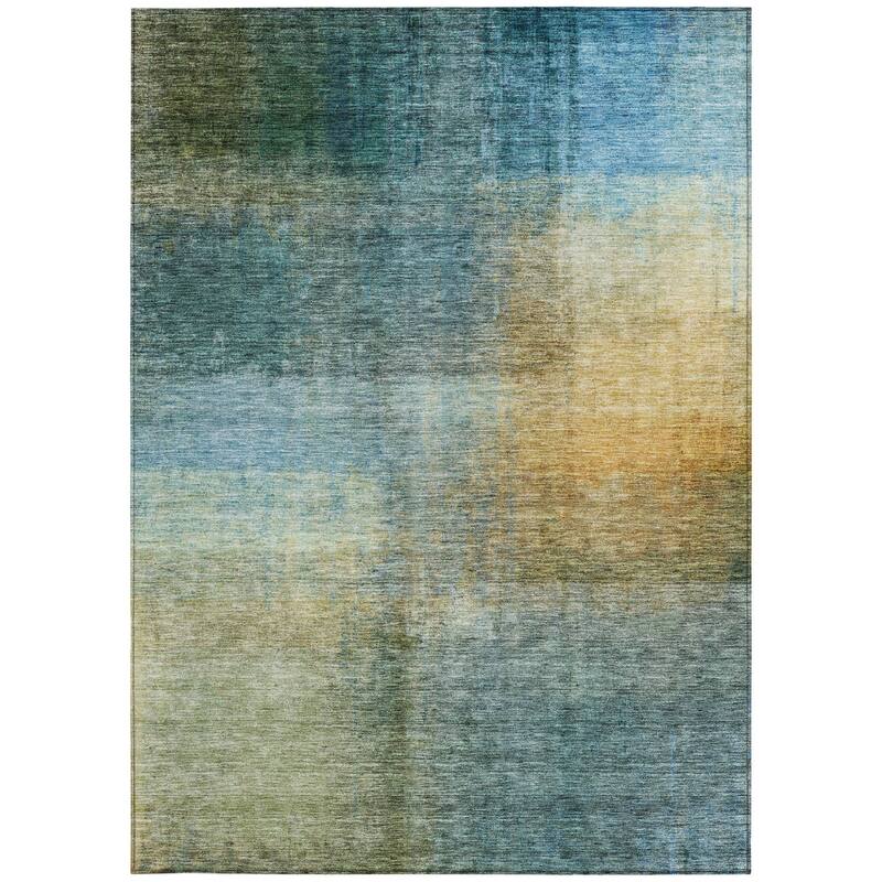 HomeRoots Abstract Transitional Rectangle Outdoor Rug