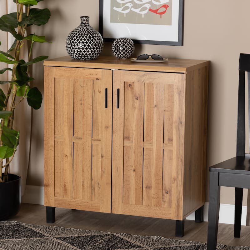 Excel Modern Oak Brown Finished Wood 2-Door Storage Cabinet