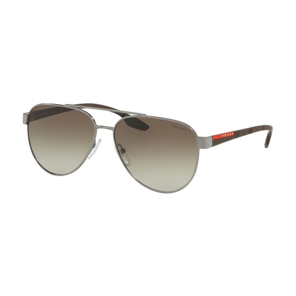 Prada Linea Rossa PS 54TS 5AV1X1 61 Gunmetal Man Pilot Sunglasses