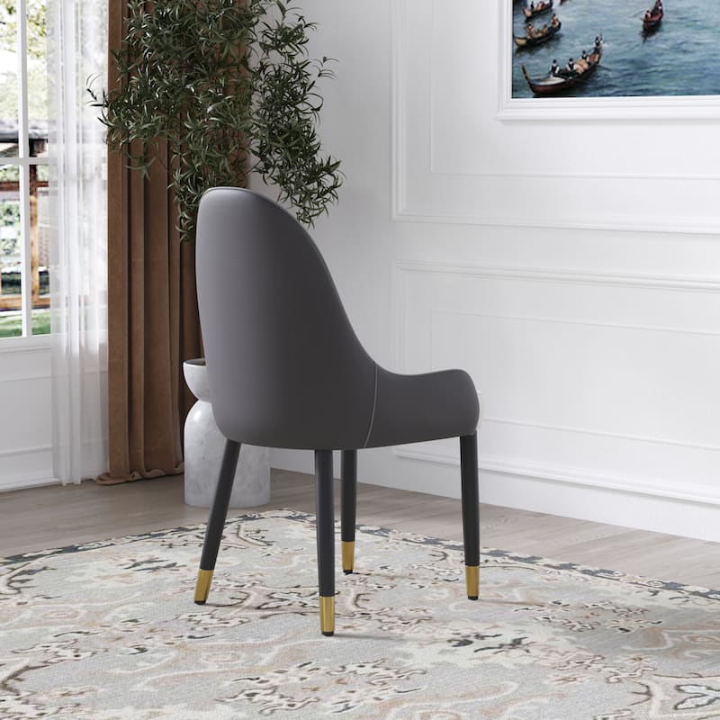 Set of 2 Modern PU Leather Dining Chairs