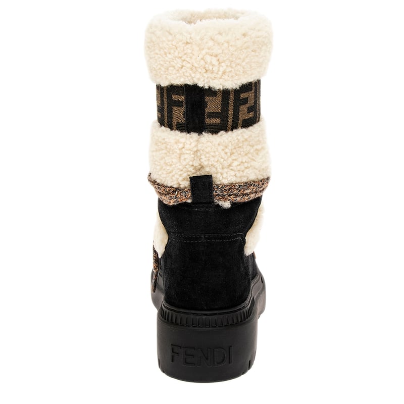 Fendi Apres Chic Sheepskin and Suede Boots