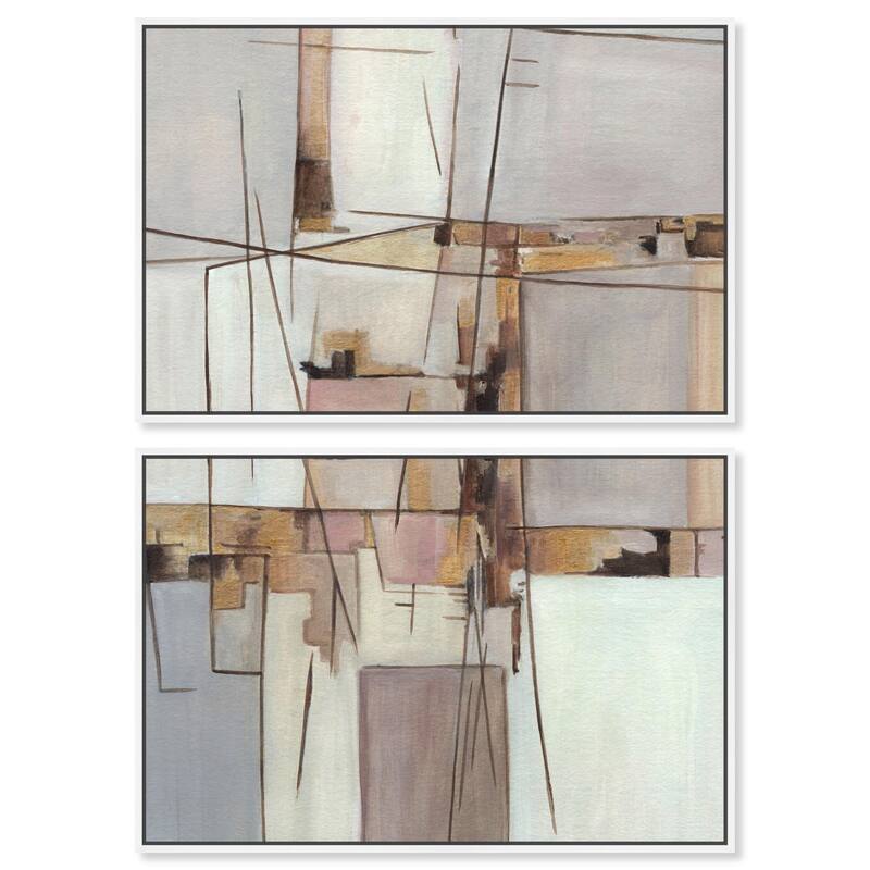 Unspoken Thoughts II Canvas Set of 2 by Art Remedy - 36" x 24" - White