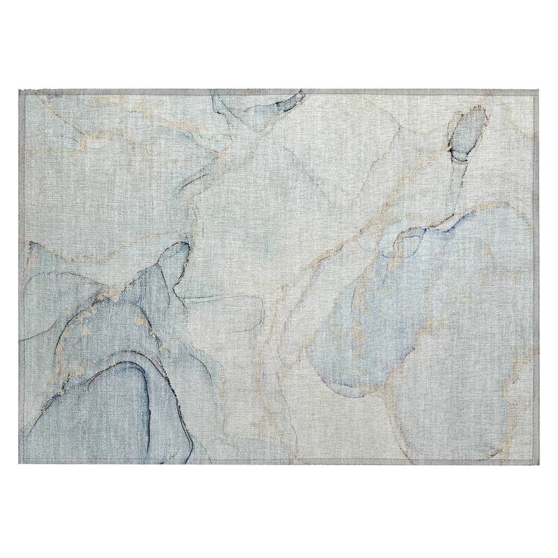 Machine Washable Indoor/ Outdoor Abstract Chantille Rug