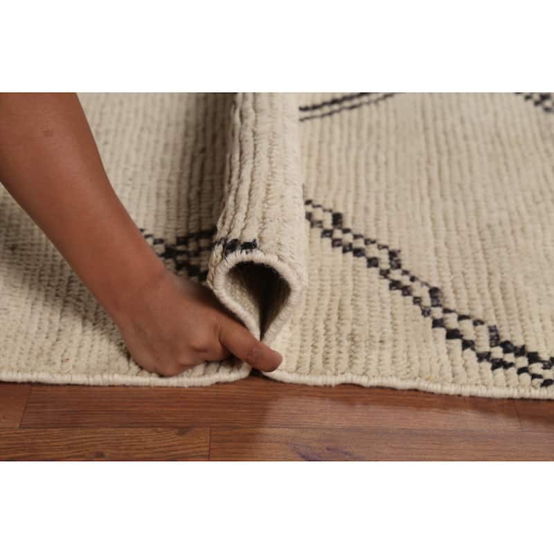 Trellis Modern Moroccan Area Rug Handmade Wool Carpet - 8'2"x 10'10"