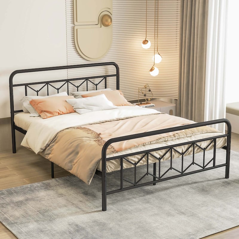 Costway Twin/Full/Queen/King Size Bed Frame Mattress Foundation with - Queen